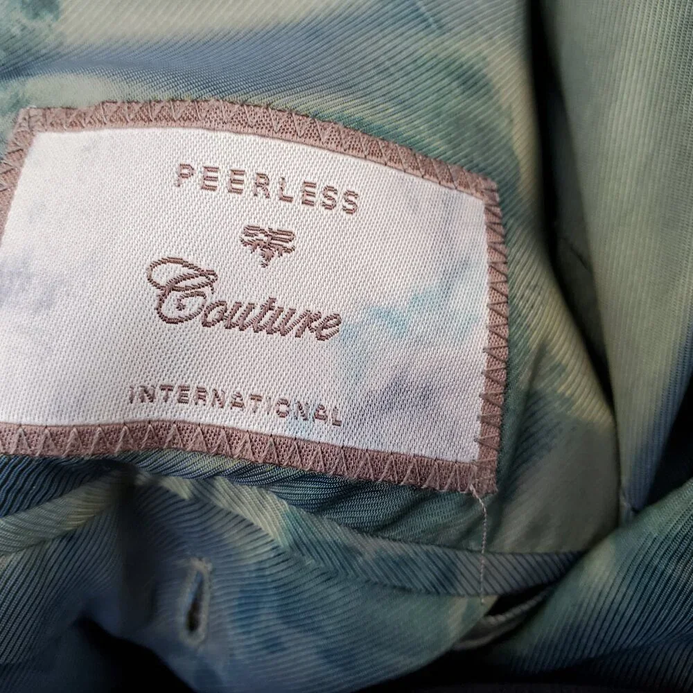 NEW linen Blazer tie dyed gray tan khaki green beige med large camo cowboy 40 42